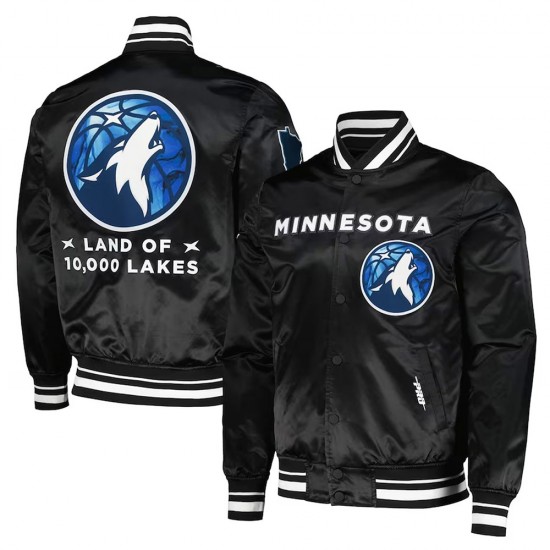 2024 City Edition Minnesota Timberwolves Black Satin Jacket