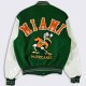 70’s Miami Hurricanes Green and White Varsity Jacket