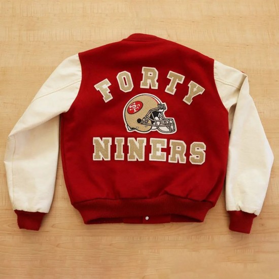 80’s San Francisco 49ers Red Wool And White Leather Varsity Jacket