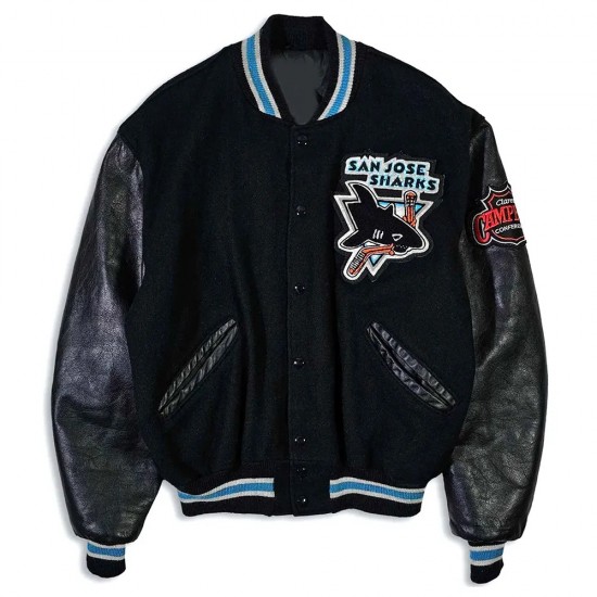 90’s San Jose Sharks Delong Black Varsity Jacket