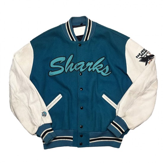 90’s San Jose Sharks Teal Blue Varsity Jacket