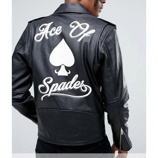 Ace of Spades Black Leather Jacket