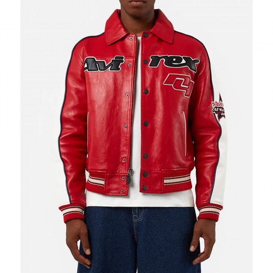 All Star Red Avirex Leather Jacket