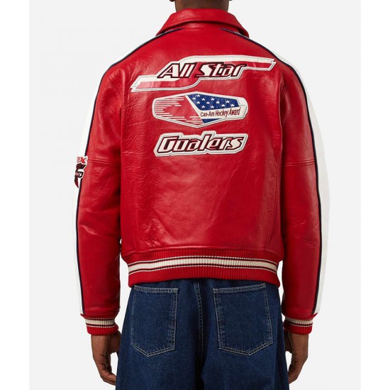 All Star Red Avirex Leather Jacket