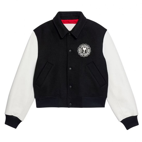 Ami Black and White Varsity Jacket