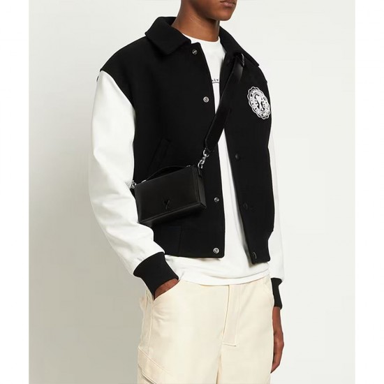 Ami Black and White Varsity Jacket