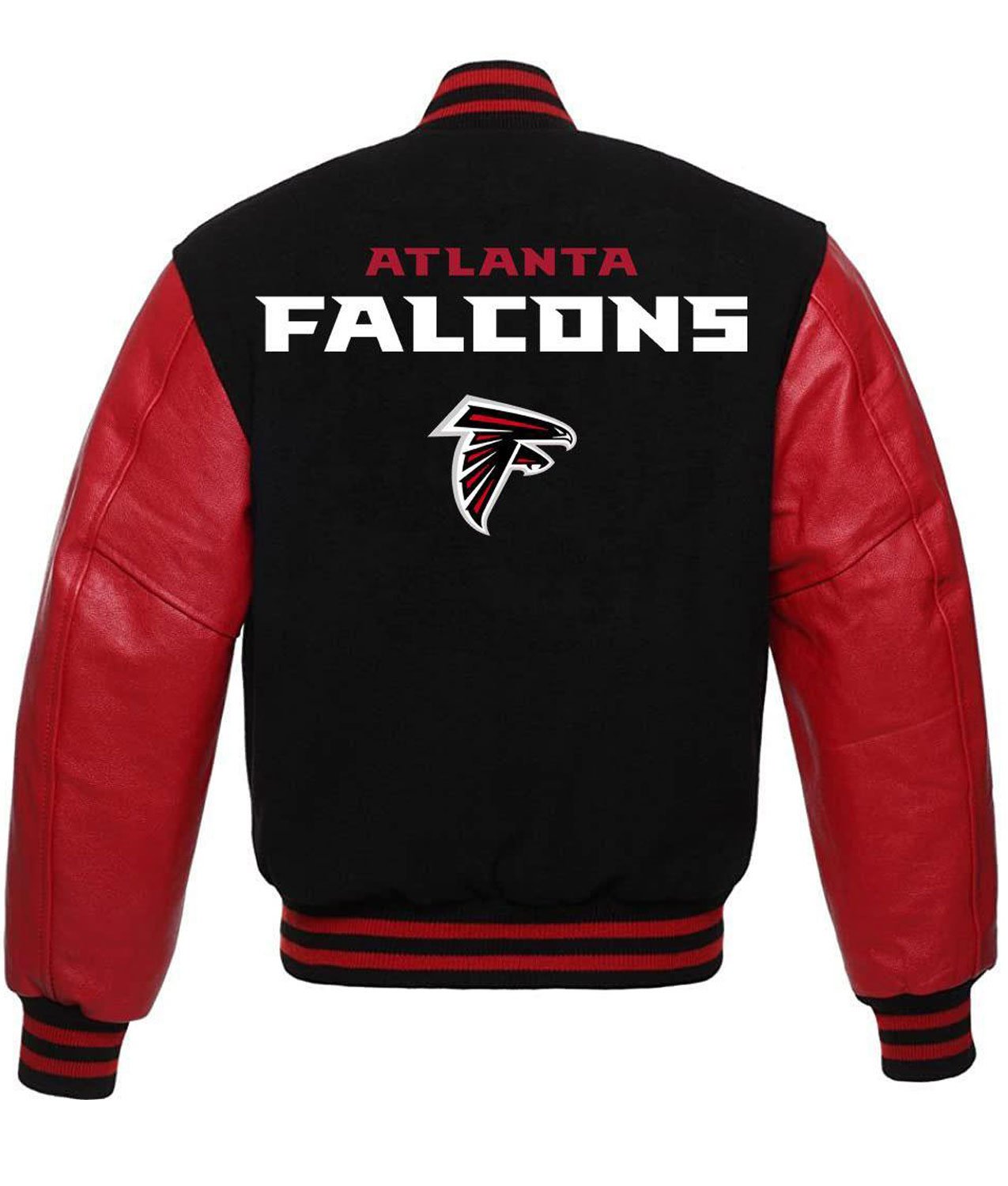 Atlanta Falcons Red and Black Varsity Jacket