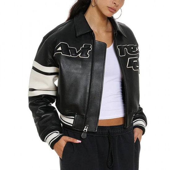 Avirex N4 Cropped Leather Jacket