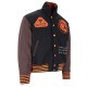 BBC Patch-detailed Button-Up Varsity Jacket