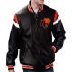 BC Lions Black Varsity Full-Zip Leather Jacket