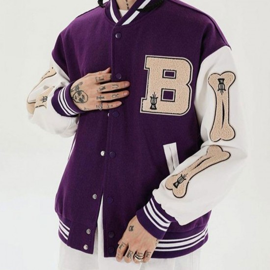 Bad To The Bone Skeleton Baseball Jacket