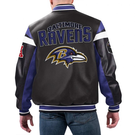 Baltimore Ravens Black Varsity Full-Zip Leather Jacket