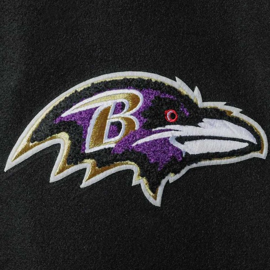 Baltimore Ravens Logo Black and White Varsity Jacket