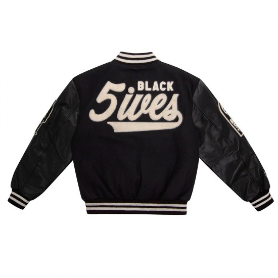 Black Fives Basketball Varsity Jacket