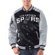 Black/Silver San Antonio Spurs Renegade Varsity Satin Jacket