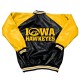 Black and Yellow Iowa Hawkeyes Varsity Leather Jacket