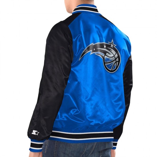 Blue/Black Orlando Magic Renegade Varsity Satin Jacket