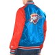 Blue/Orange Oklahoma City Thunder Renegade Varsity Satin Jacket