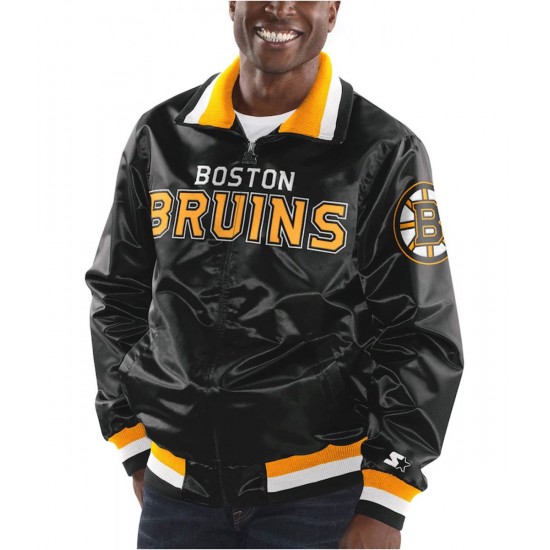 Boston Bruins Starter Bomber Black Jacket