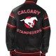 Calgary Stampeders Striped Varsity Leather Jacket