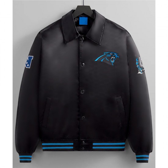 Carolina Panthers Shirt Collar Black Bomber Jacket