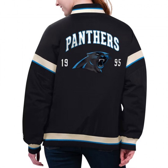 Carolina Panthers Tournament Black Varsity Jacket