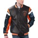 Chicago Bears Black Varsity Full-Zip Leather Jacket