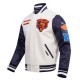 Chicago Bears Retro Classic Rib Off White Wool Varsity Jacket