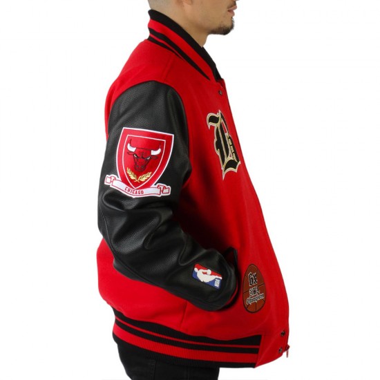 Chicago Bulls Plaid Patches Varsity Jacket