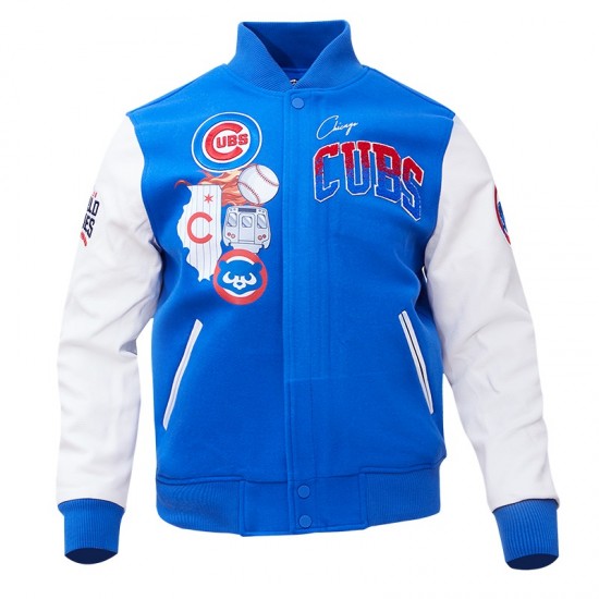 Chicago Cubs Home Town Blue Wool Varsity Jacket