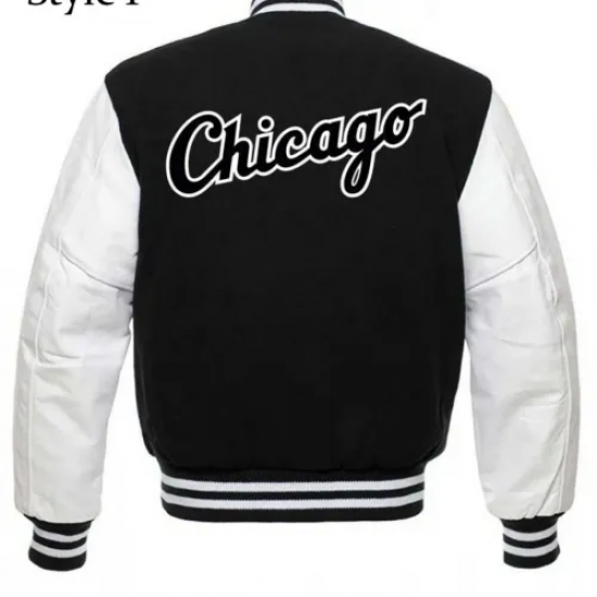 Chicago White Sox MLB Letterman Black and White Jacket