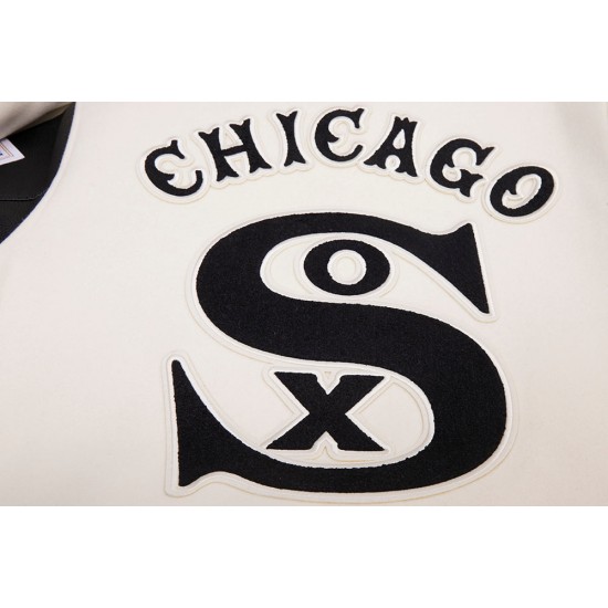 Chicago White Sox Retro Classic Off White Wool Varsity Jacket