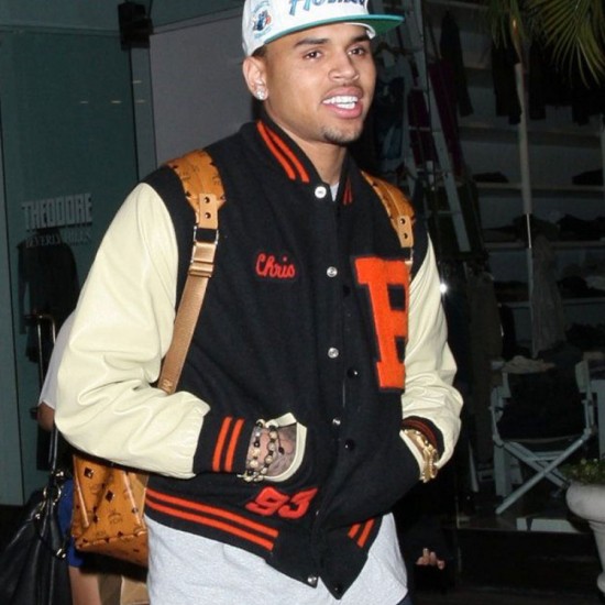 Chris Brown Men's Varsity Jackets Letterman Jacket for High School Letter B