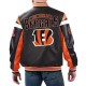 Cincinnati Bengals Black Varsity Full-Zip Leather Jacket