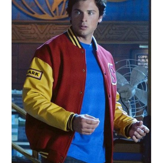 Clark Kent Smallville Letterman Red and Yellow Jacket