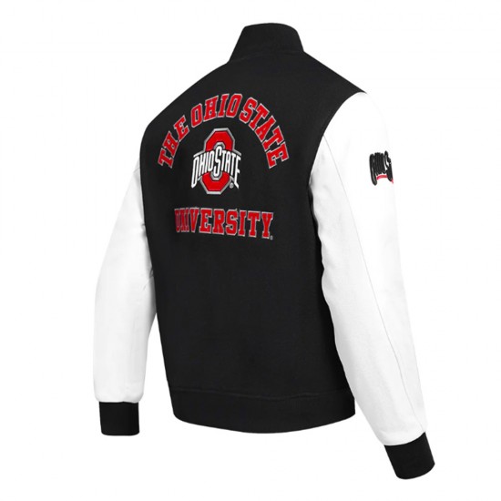 Classic Ohio State University Black and White Varsity Jacket