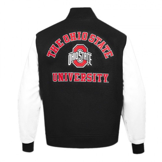 Classic Ohio State University Black and White Varsity Jacket