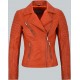 Classic Orange Mila Kunis Women Leather Jacket