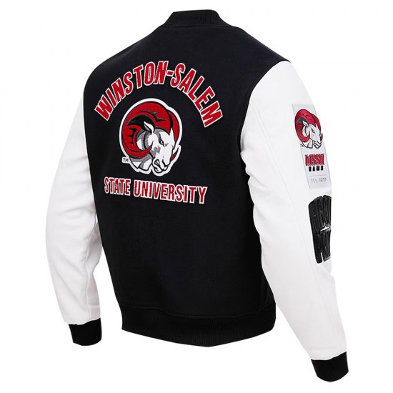 Classic Winston-Salem State Black and White Varsity Jacket