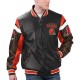 Cleveland Browns Black Varsity Full-Zip Leather Jacket