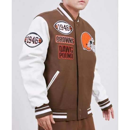 Wool/Leather Cleveland Guardians Mash Up Varsity Jacket - Jackets