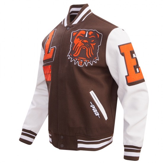 Cleveland Browns Mashup Men's Rib Wool Varsity Jacket