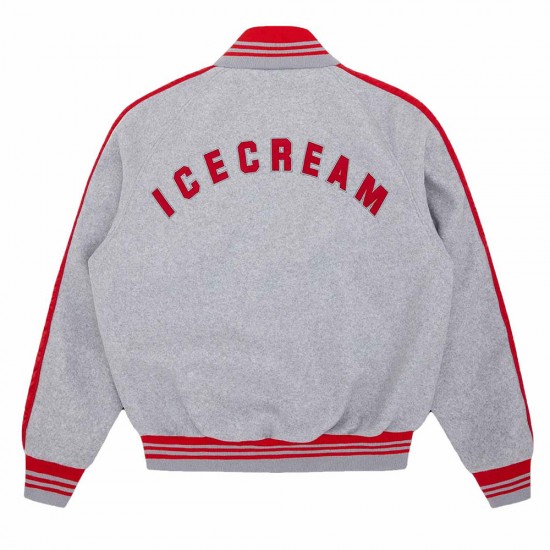 Cones and Bones ICECREAM Gray Varsity Jacket