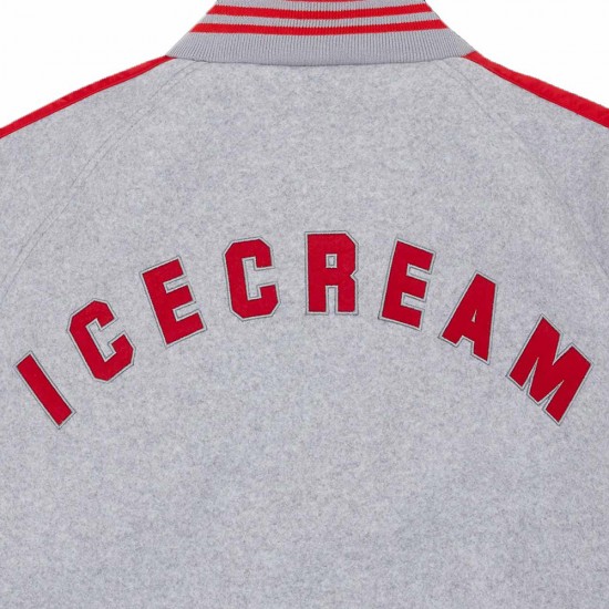 Cones and Bones ICECREAM Gray Varsity Jacket