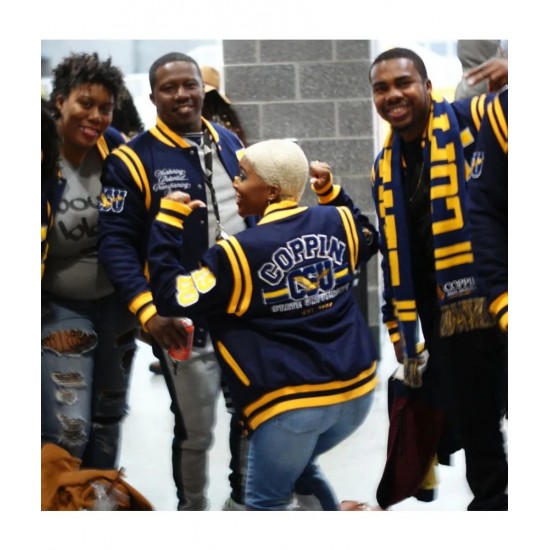 Coppin St. University Unisex Navy Blue Varsity Jacket