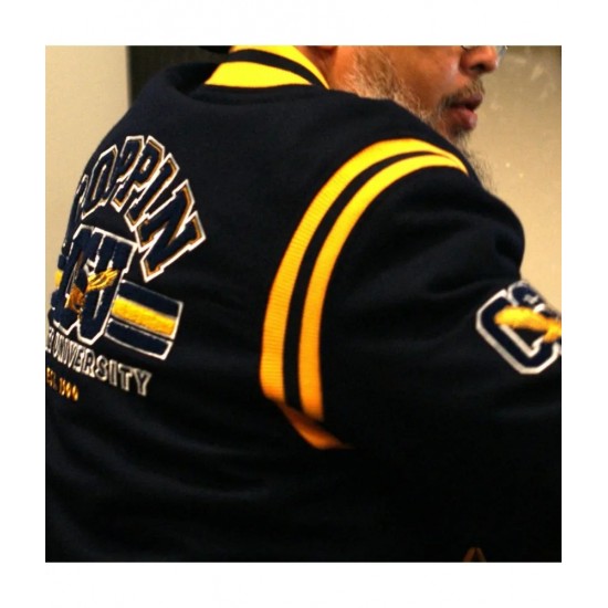 Coppin St. University Unisex Navy Blue Varsity Jacket