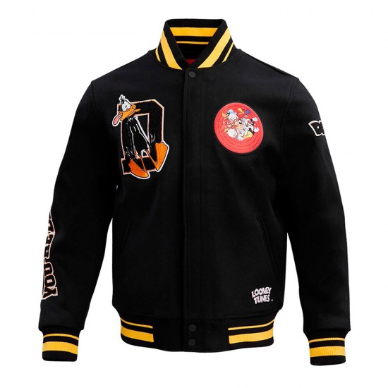 Daffy Duck Looney Tunes Freeze Max Black Varsity Jacket