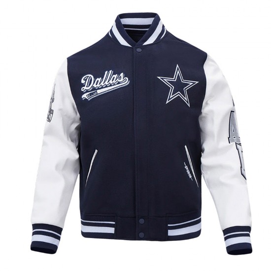 Dallas Cowboys Script Tail Classic Rib Varsity Jacket