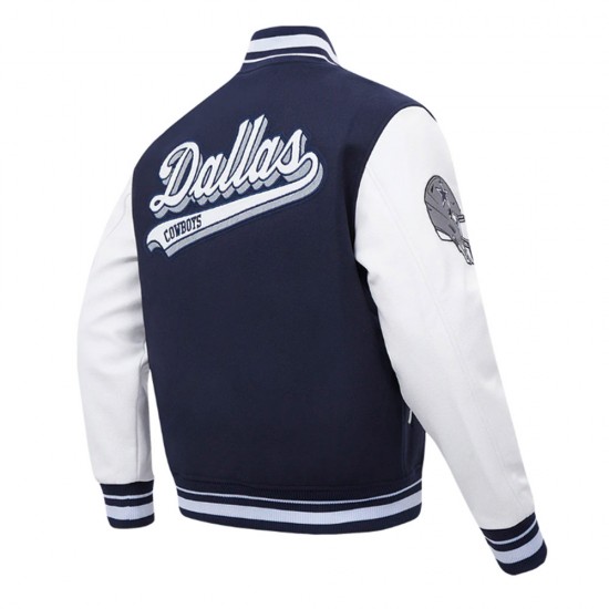 Dallas Cowboys Script Tail Classic Rib Varsity Jacket