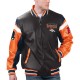 Denver Broncos Black Varsity Full-Zip Leather Jacket